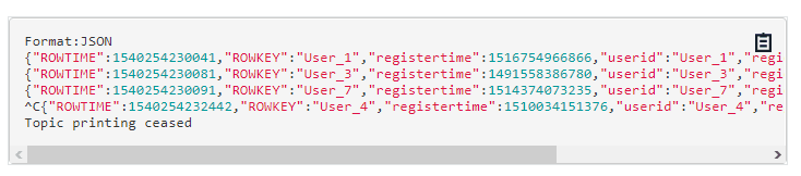 KSQL - Print Users Output